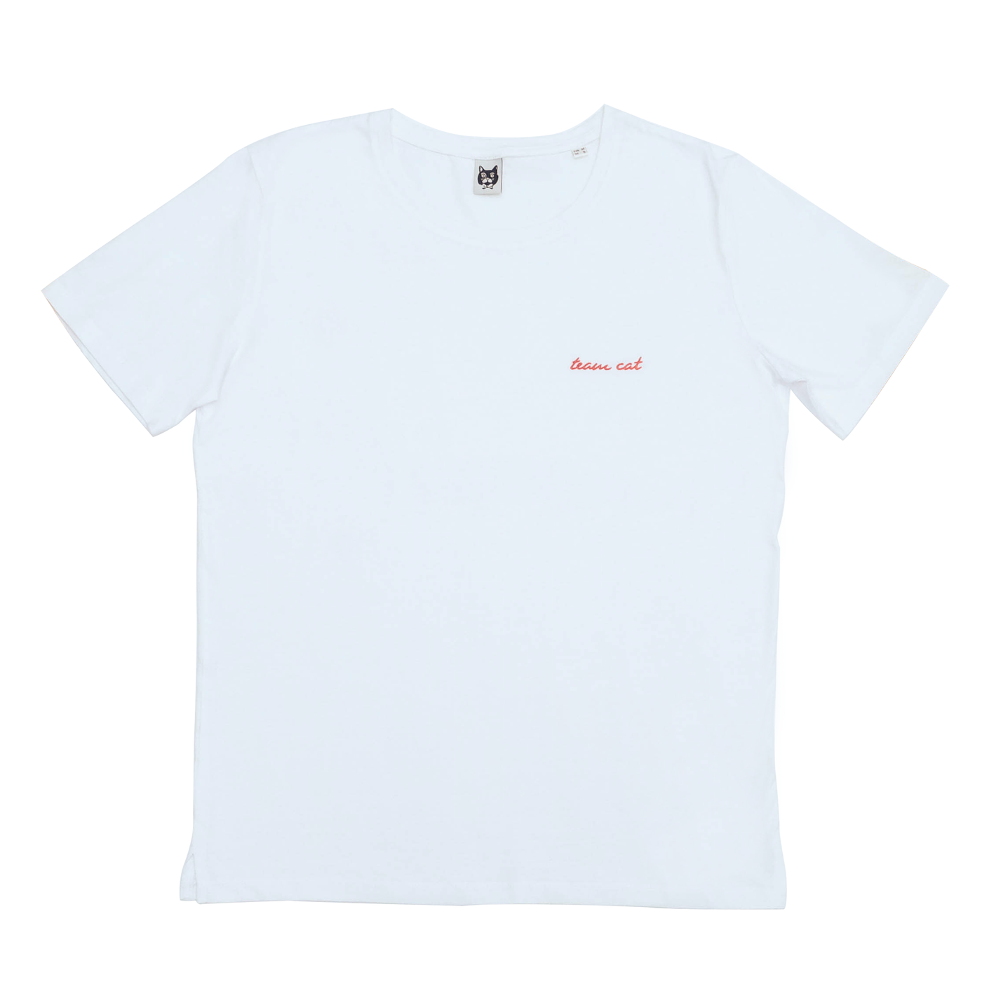 Team Cat T-Shirt White/Red Stitching